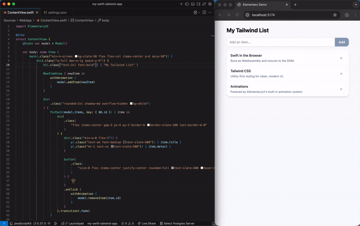 Elementary Demo Split Screen